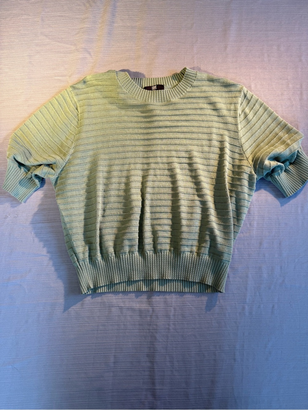 Frye Pastel Green Short-Sleeve Crewneck Sweater